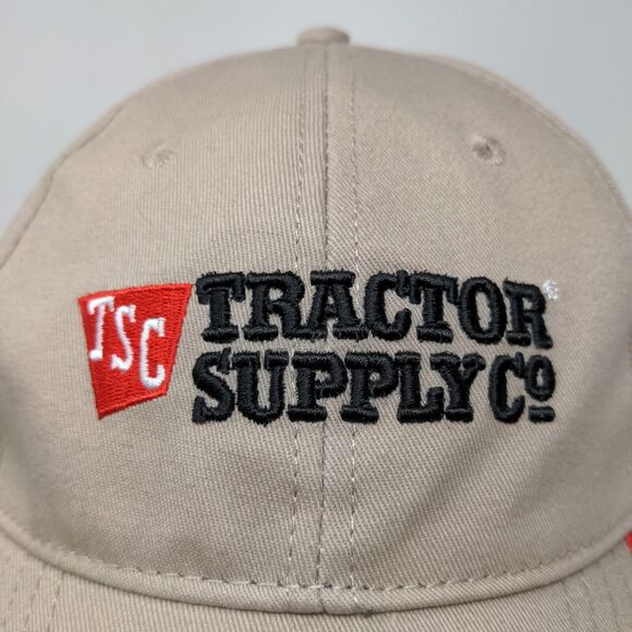 Tractor Supply Co Men's Slideback Hat Tan Adjustable Embroidered Logo - Picture 4 of 11